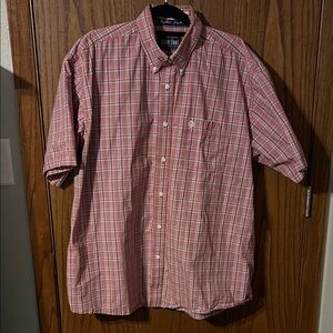 Wrangler - George Strait collection - Red and White Plaid Button Down Shirt